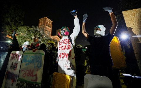 Students at UCLA, and dozens of other universities, are protesting the soaring death toll in the Gaza Strip