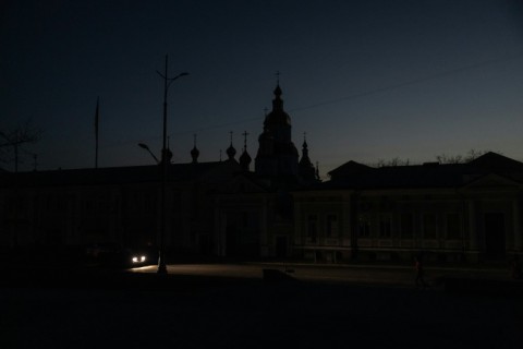 Ukrainian cities have been plunged into darkness amid Russian strikes on energy facilities