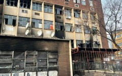 A blaze gutted a five-storey building in Marshalltown. eNCA/Heidi Giokos 