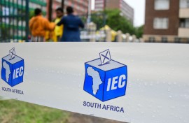File: IEC barrier tape at a voting station. Darren Stewart/Gallo Images via Getty Images