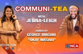 Jenna-Leigh with Wasabi AKA George Mnguni on eNCA 