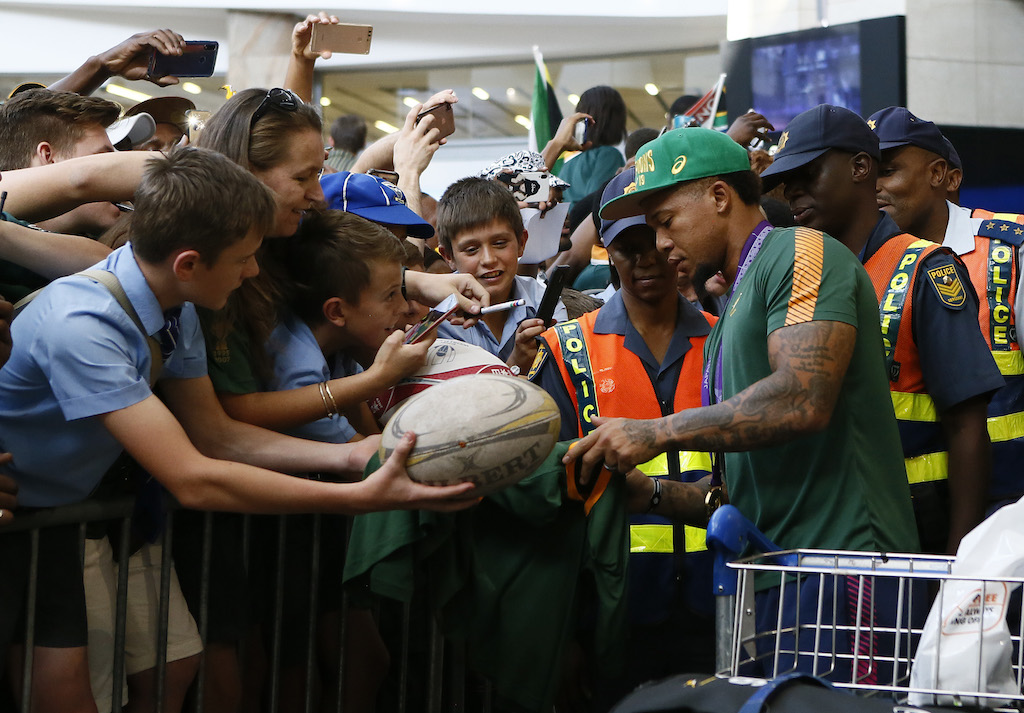 Image result for springbok team greeting supporters