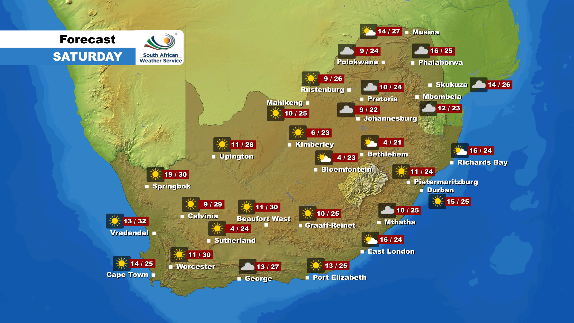 Weather Forecast Saturday 09 May 2020 Enca