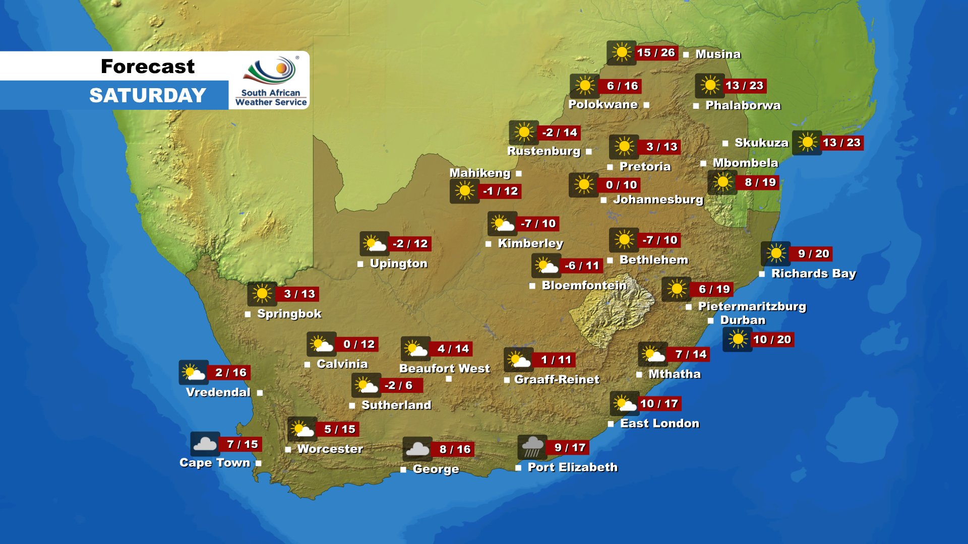 Weather Forecast Saturday 13 June 2020 Enca