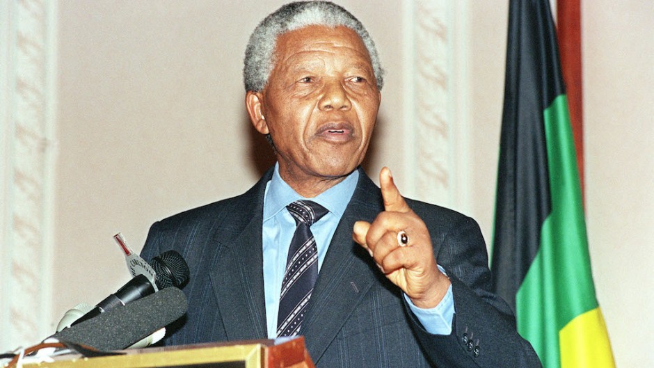 File: Nelson Mandela delivers a policy statement on 08 January 1994 on the 82nd ANC Anniversary in Johannesburg, South Africa.