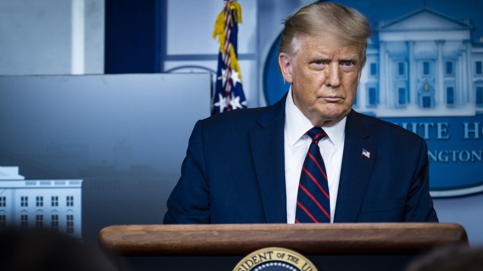 President Donald Trump during a press conference in James S. Brady Briefing Room at the White House on August 23, 2020 in Washington, DC.