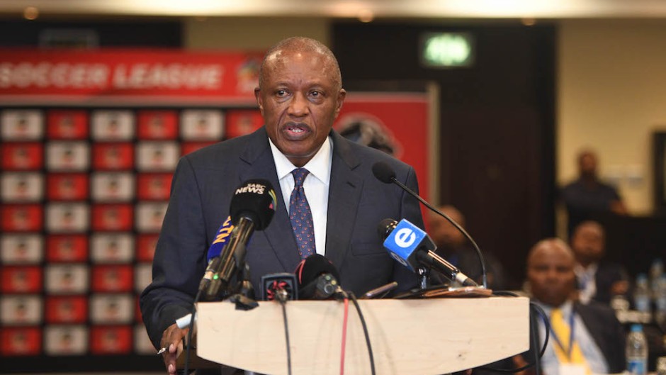 PSL chairman Dr Irvin Khoza addresses the media.