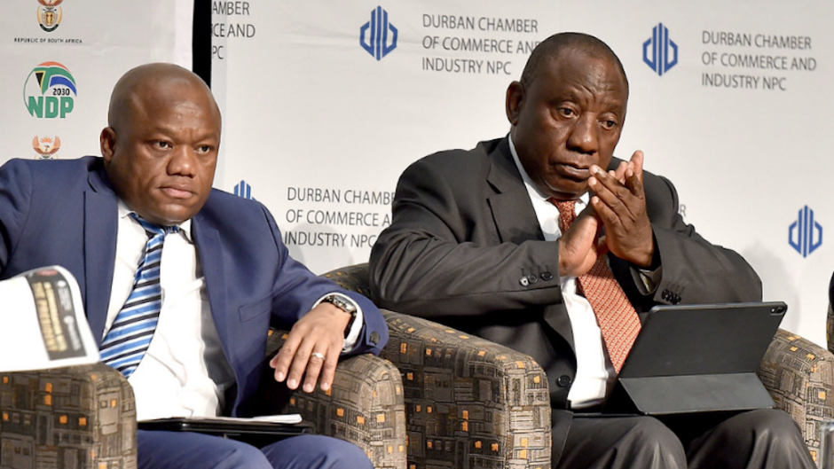 President Cyril Ramaphosa and KwaZulu Natal Premier Sihle Zikalala.