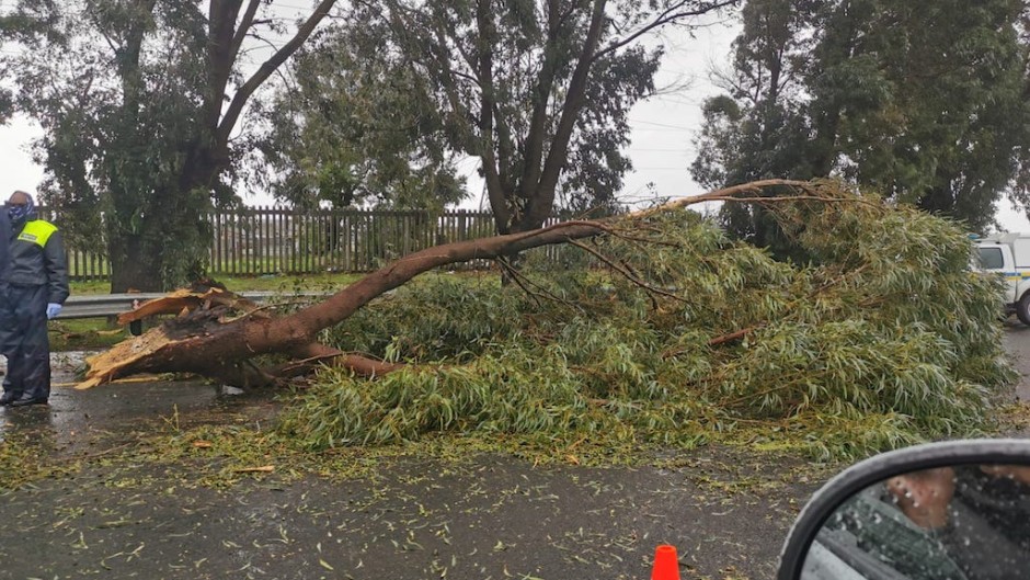 A strong cold front has brought heavy rain and gale-force winds to the Western Cape.