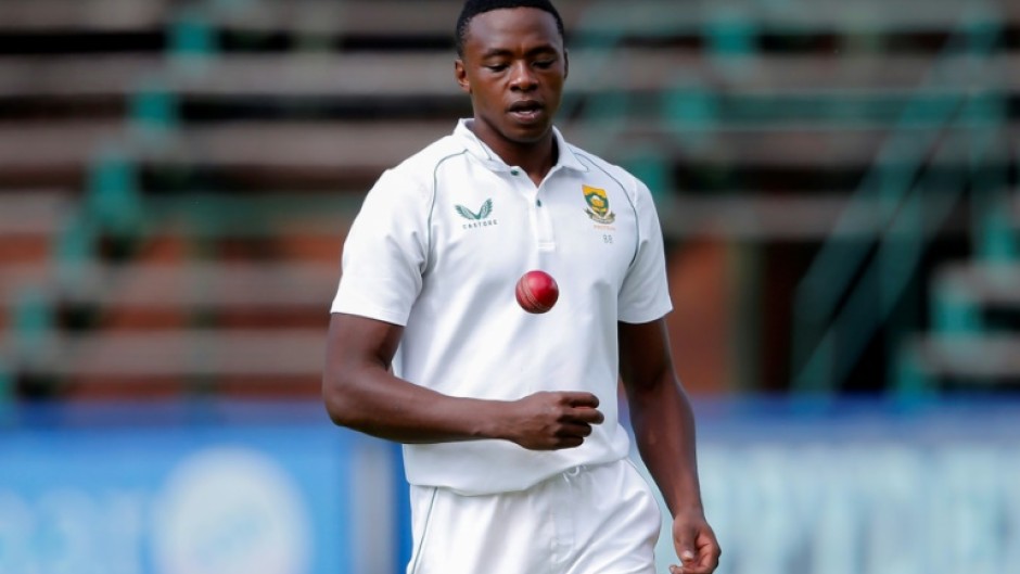 File: South Africa fast bowler Kagiso Rabada. AFP/Phill Magakoe