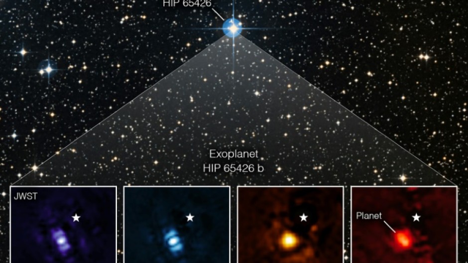 A James Webb Space Telescope direct image of an exoplanet -- the image shows HIP 65426 b in different bands of infrared light