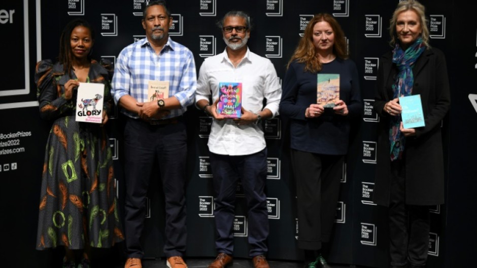 Five of the shortlisted authors: NoViolet Bulawayo, Percival Everett, Shehan Karunatilaka, Claire Keegan and Elizabeth Strout