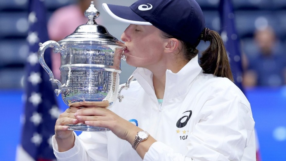 Sealed with a kiss: Iga Swiatek celebrates her US Open victory over Ons Jabeur