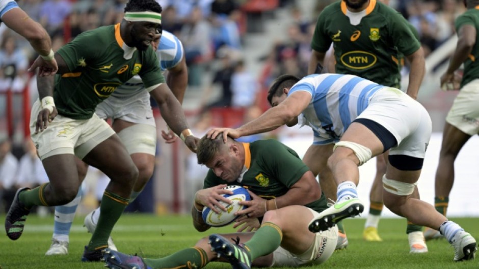 South Africa hooker Malcolm Marx (centre) scored two tries in the Springboks' 36-20 victory over Argentina in a pulsating contest in Buenos Aires