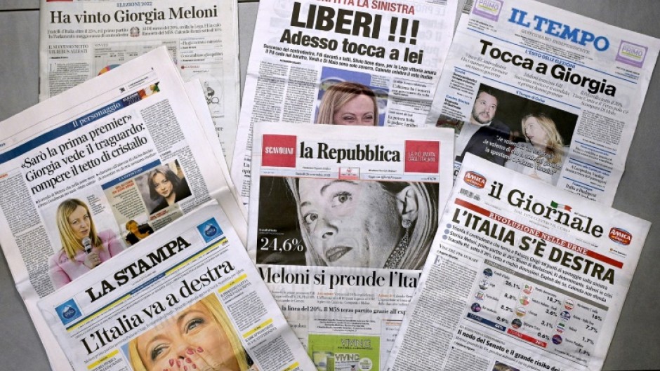 'Meloni takes Italy,' read the Repubblica daily's headline