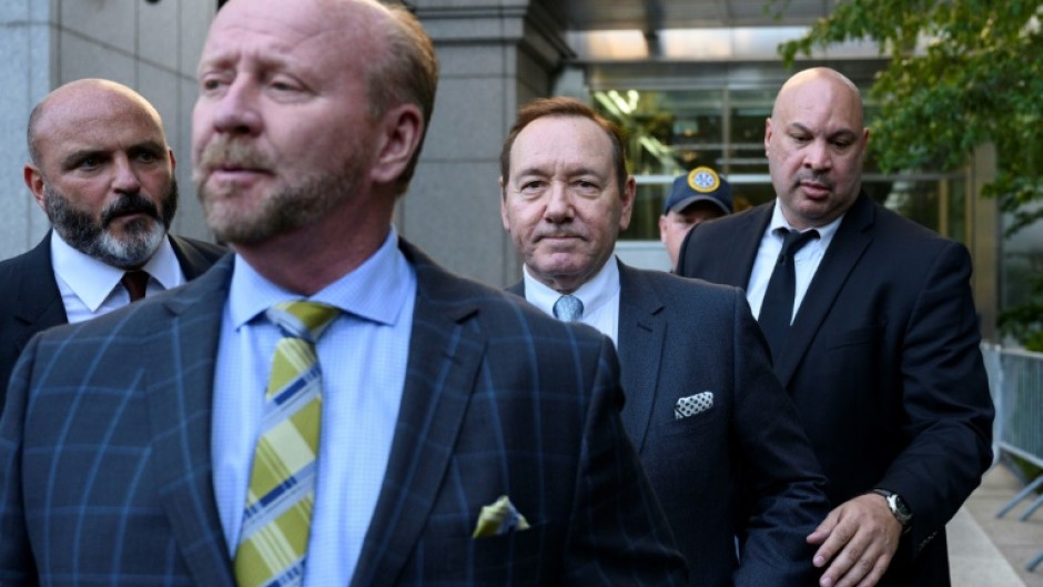 US actor Kevin Spacey leaves the United States District Court for the Southern District of New York on October 6, 2022