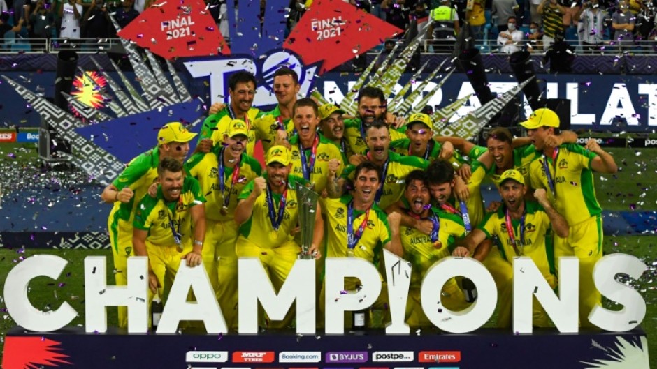 Australia celebrate winning the T20 World Cup a year ago