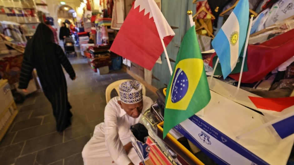 The Souq Waqif bazaar, in Qatar's capital Doha, where traders are gearing up for the start of the football World Cup