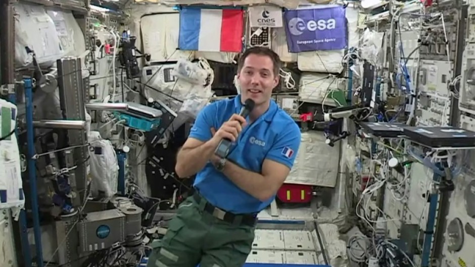 Pesquet in 2017, during his first tour onboard the ISS