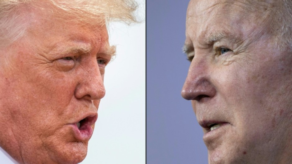 US President Joe Biden (left) rebuked extremist supporters of 'defeated president' Donald Trump in Philadelphia