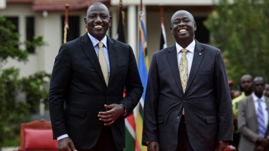 Kenyan President William Ruto (left) is pictured with his deputy Rigathi Gachagua in September 