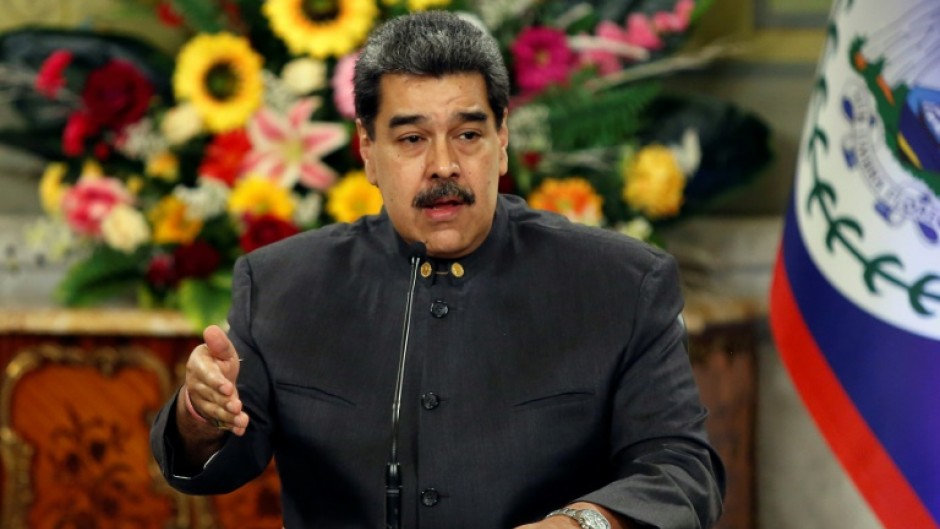 Venezuelan President Nicolas Maduro speaks at the Miraflores Palace in Caracas on November 25, 2022