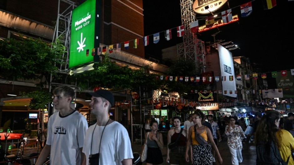 Never known for its restraint, Bangkok's backpacking and binge drinking hotspot Khaosan Road has fully embraced the cannabis business