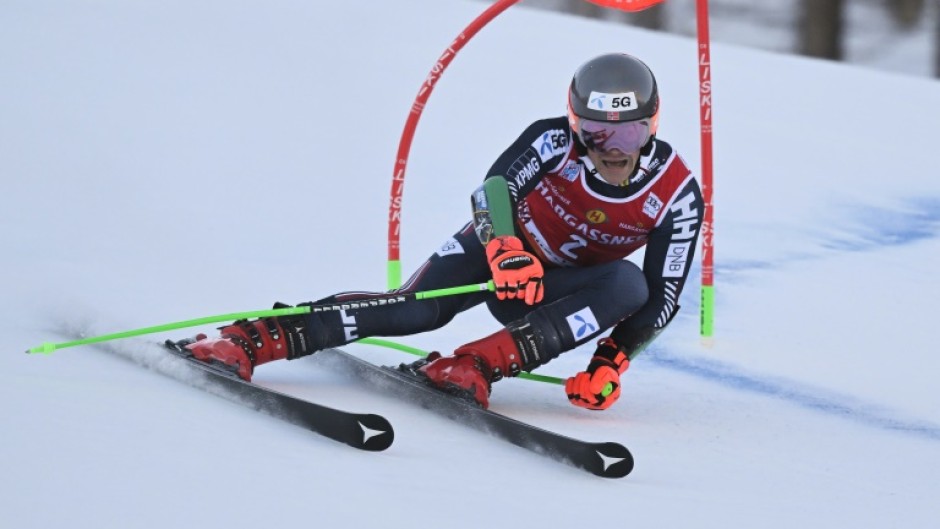 Lucas Braathen claimed his second win of the season at Alta Badia