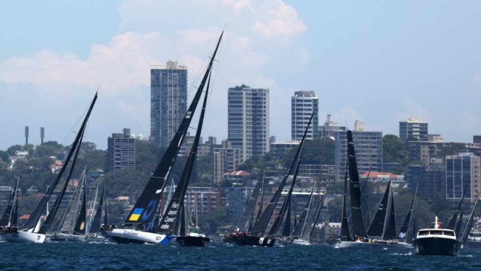 More than 100 yachts have set sail on the Sydney-Hobart race as favourable winds raise hopes for a record time in one of the world's most punishing ocean events