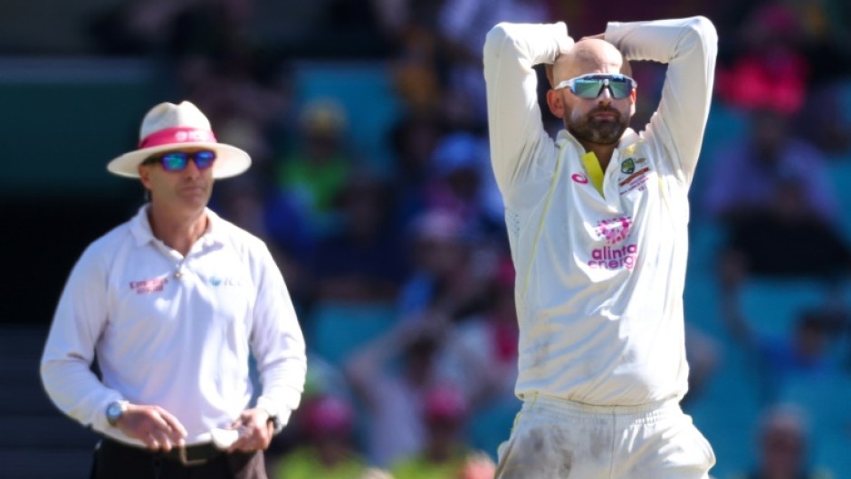 Australia spin bowler Nathan Lyon is frustrated during the final day of the third Test match against South Africa