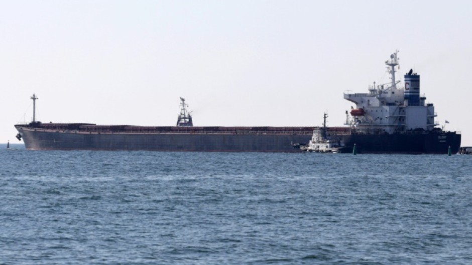 A file picture of the Marshall Islands-flagged bulk carrier M/V Glory leaving the Ukrainian port of Chornomorsk on August 7, 2022