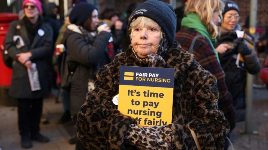 A nursing strike in London in December. A new two-day walkout by nursing staff over pay began Wednesday