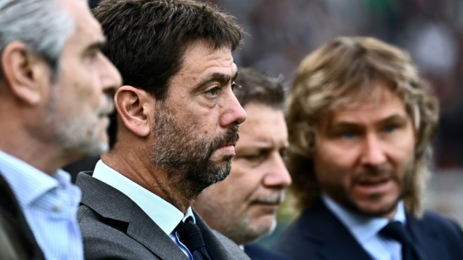 Gone: Andrea Agnelli (2ndL) stepped down as Juventus chairman along with the rest of the board in November