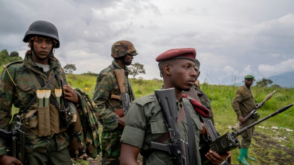 M23 rebels, pictured in Kibumba, North Kivu province, on December 22 last year