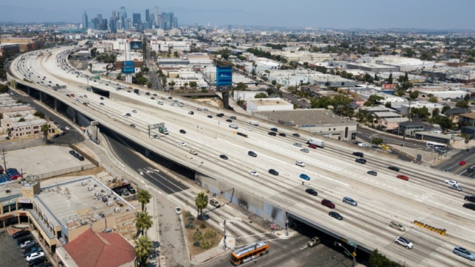 The Los Angeles skyline. In a 15-minute city, all amenities would be a short walk or bike ride from home