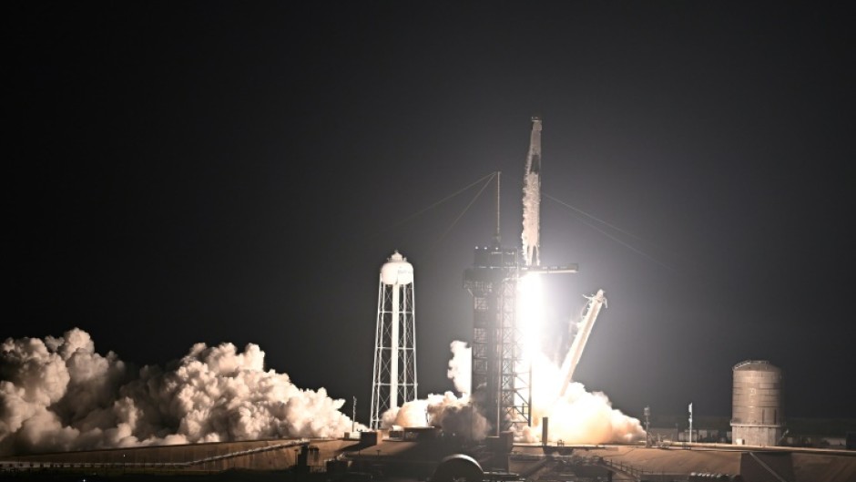 A SpaceX Falcon 9 rocket blasted off to the International Space Station 