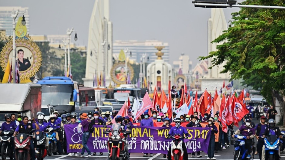 Women hit the streets in Bangkok to defend rights that are coming under increasing attack