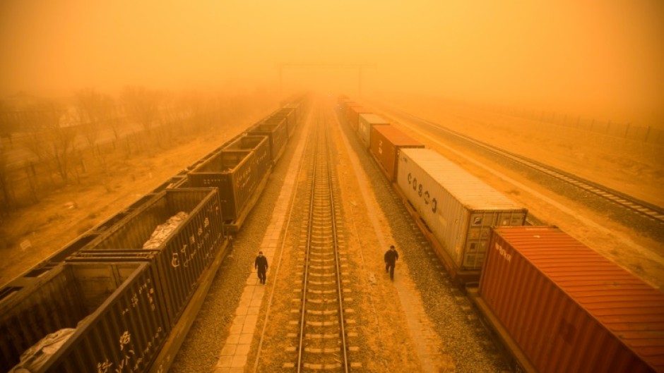 Dust shrouded parts of northern and northwestern China in a sickly orange haze