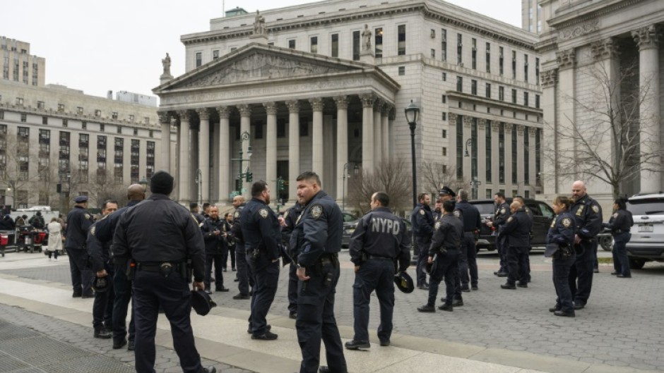 New York police have tightened security ahead of the possible indictment of Donald Trump