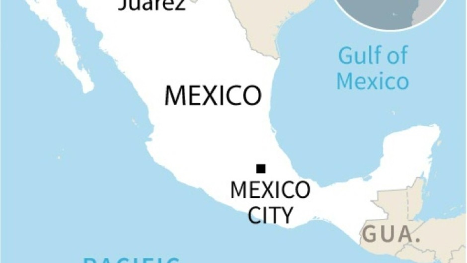 Map of Mexico showing Ciudad Juarez