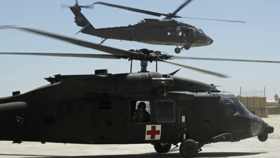 A UH-60 Black Hawk medevac helicopter in Afghanistan on May 17, 2013