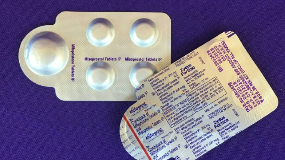 A combination pack of mifepristone and misoprostol tablets, two medicines used together to end a pregnancy