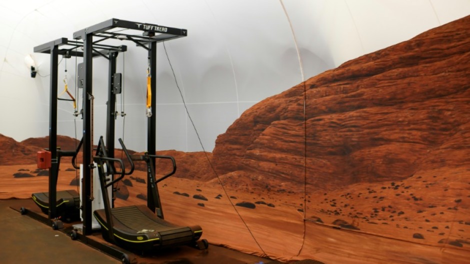 A treadmill and straps help replicate Mars' lesser gravity