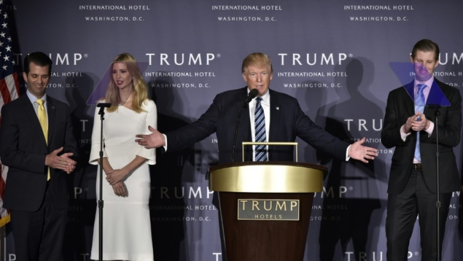 Donald Trump and children (L-R) Donald Trump Jr., Ivanka Trump, and Eric Trump were accused of fraud in a suit filed by New York state's attorney general