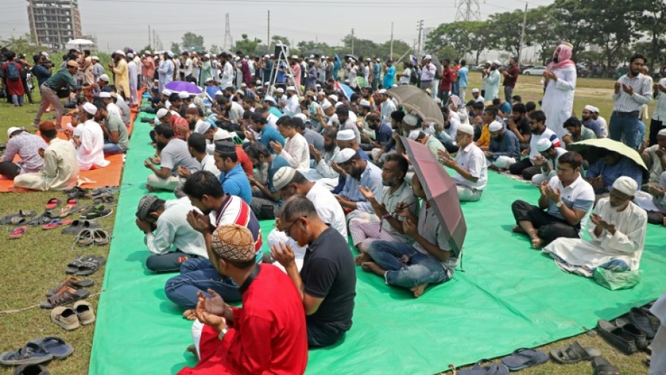 Police said more than 500 worshippers congregated on the Aftabnagar playing ground