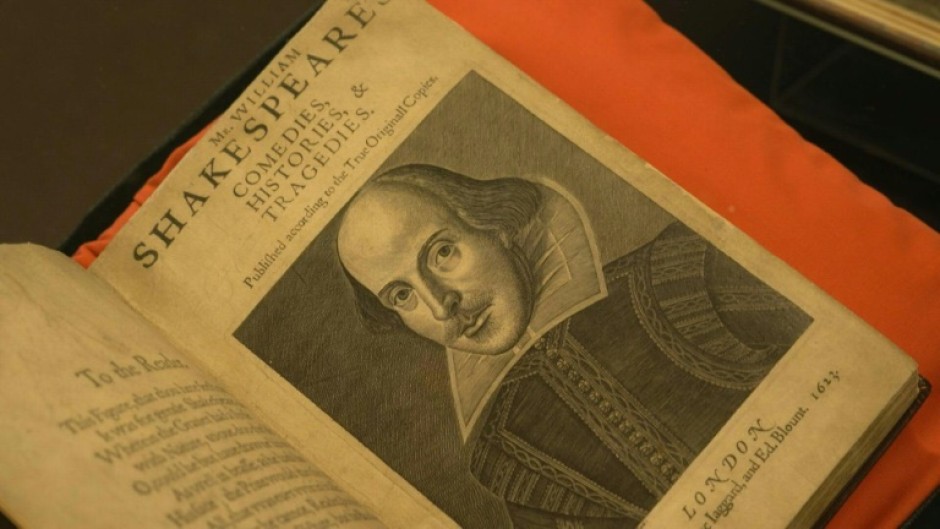 The display marks the 400th anniversary of the First Folio's publication