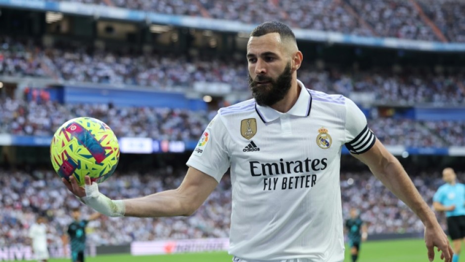 Real Madrid's French forward Karim Benzema hit a hat-trick as his side cruised to victory over Almeria