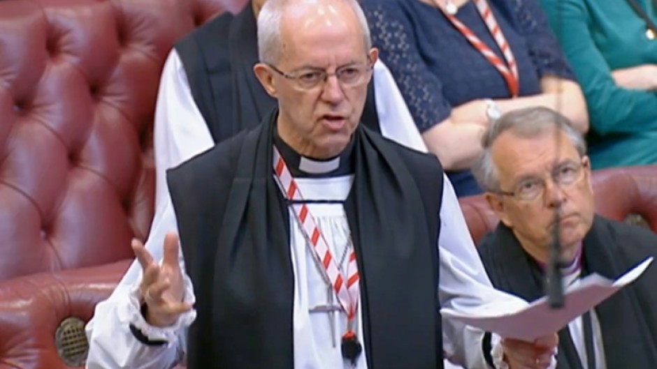 On the day he was fined, Archbishop of Canterbury Justin Welby spoke out in the House of Lords against the UK government's asylum plans