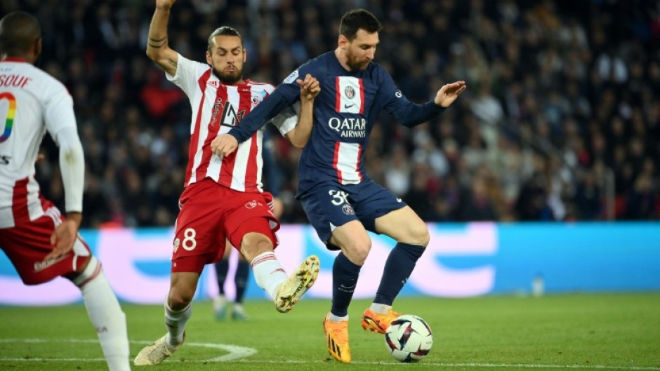 Lionel Messi (R) was back in the PSG team after sitting out a game following his unauthorised trip to Saudi Arabia 