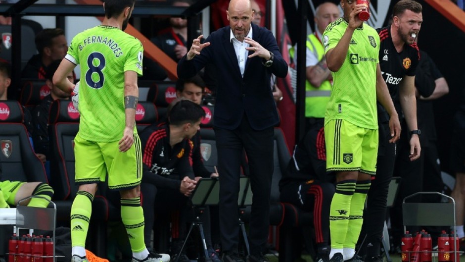 Urging his side on - Manchester United manager Erik ten Hag